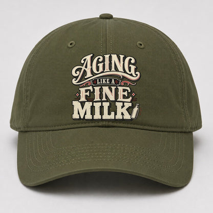 Aging Like A Fine Milk American Wit Baseball Cap – Army Green