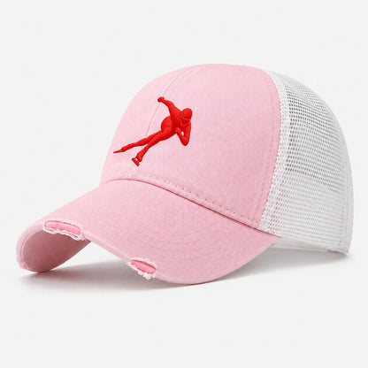 Speed Skater Corner Lean Micro Motion Mark Washed Trucker Hat – Light Pink