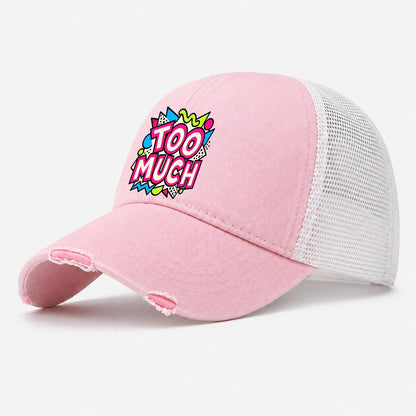 Too Much Crazy Styles Washed Trucker Hat – Light Pink