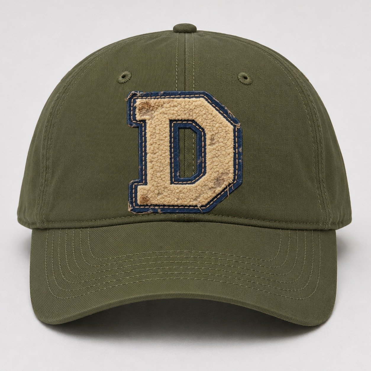 Varsity Chenille D Monogram Baseball Cap – Army Green