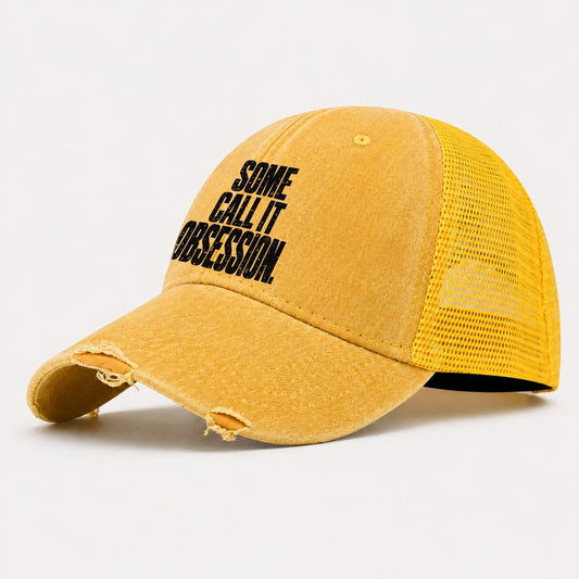 Some Call It Obsession Fishing Club Washed Trucker Hat – Yellow