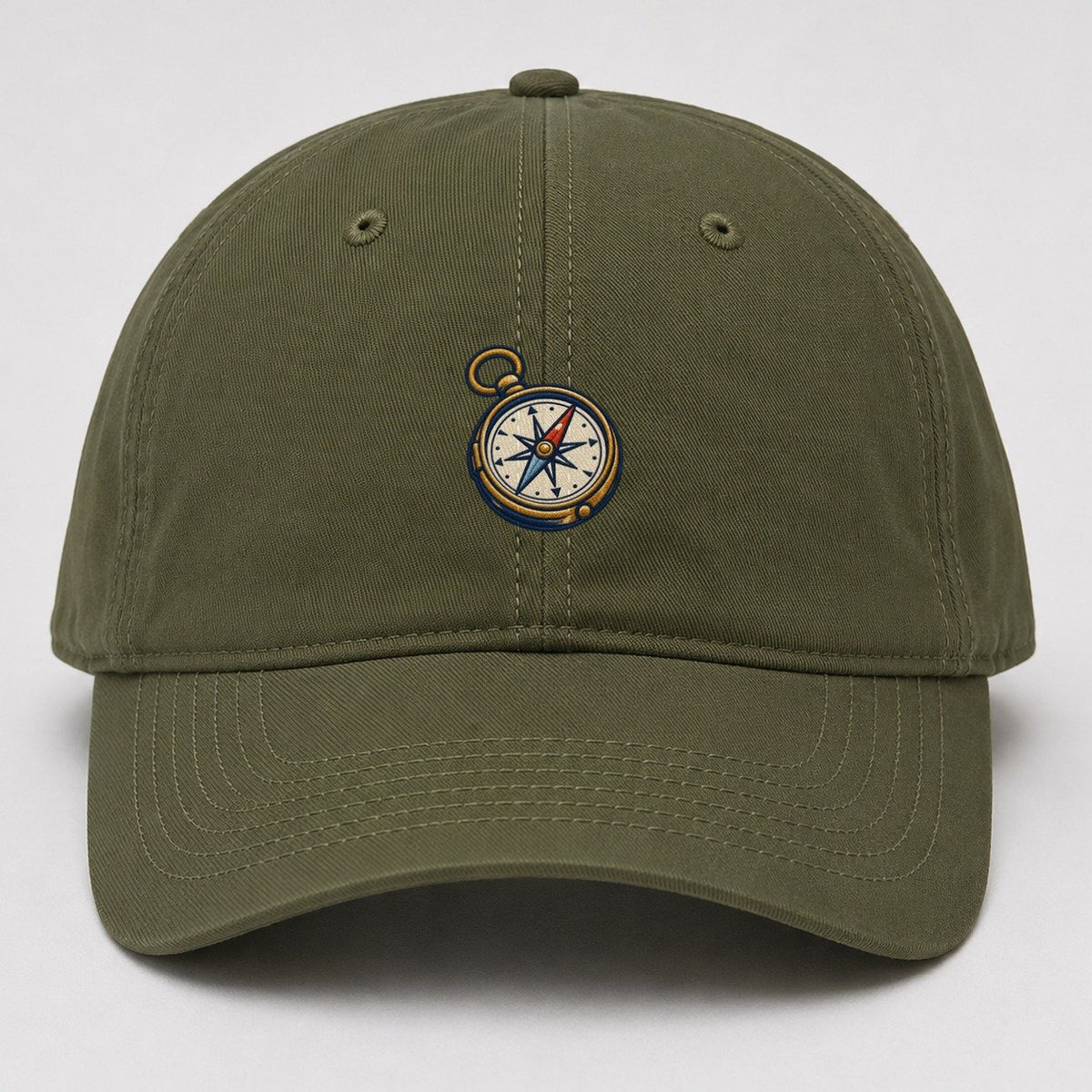 Outdoor Compass Tiny Solo Marks Baseball Cap – Army Green