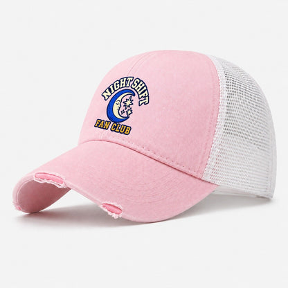 Night Shift Fan Club Washed Trucker Hat – Light Pink