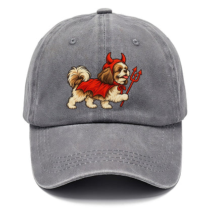 One Shih Tzu In Halloween Costume Little Devil With Horns And A Pitchfork Prop Halloween Dog Parade Classic Cap – Urban Haze