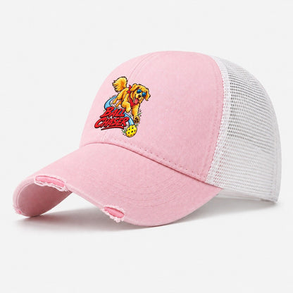 Ball Chaser Pickleball Life Washed Trucker Hat – Light Pink