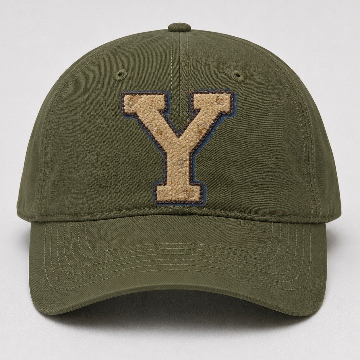 Varsity Chenille Y Monogram Baseball Cap – Army Green