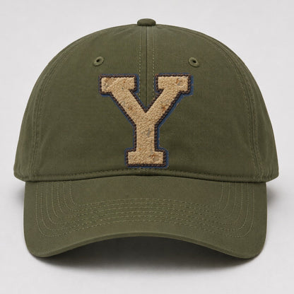 Varsity Chenille Y Monogram Baseball Cap – Army Green