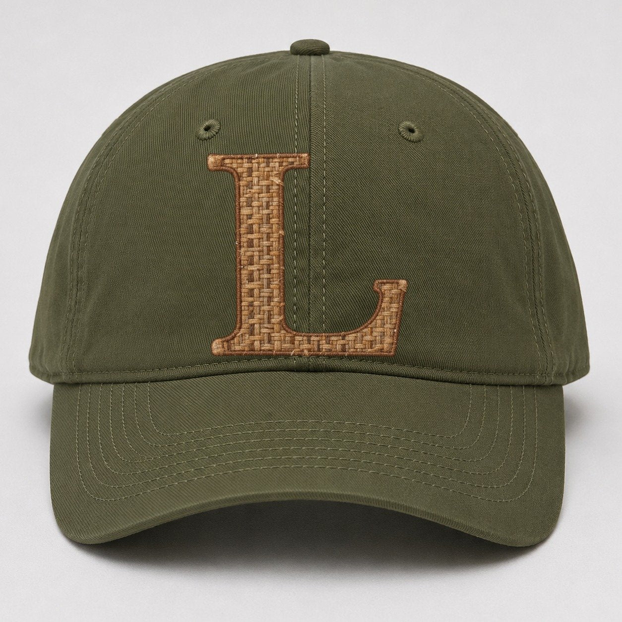 Woven Tweed L Monogram Baseball Cap – Army Green