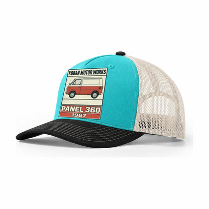 Koban Panel Showa Speed Plates Trucker Hat – Aqua Black White