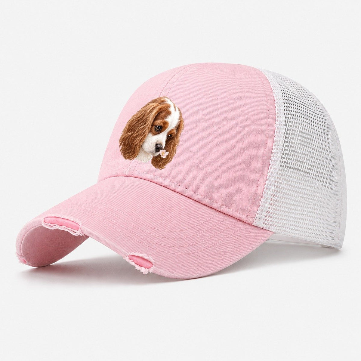 Cavalier Petal Greeting Pastimes Companions Washed Trucker Hat – Light Pink