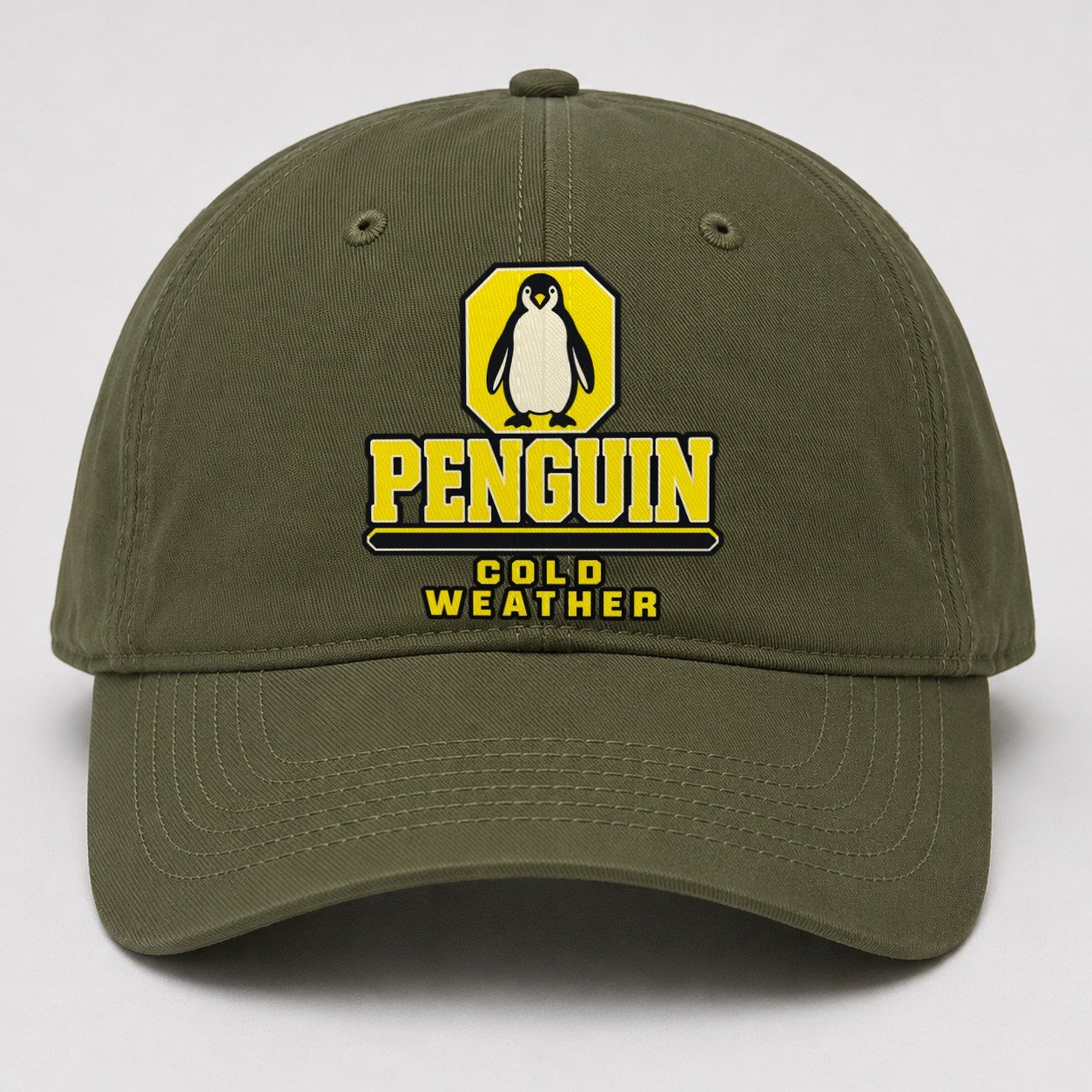 Penguin Cold Weather Heavy Duty Baseball Cap – Army Green