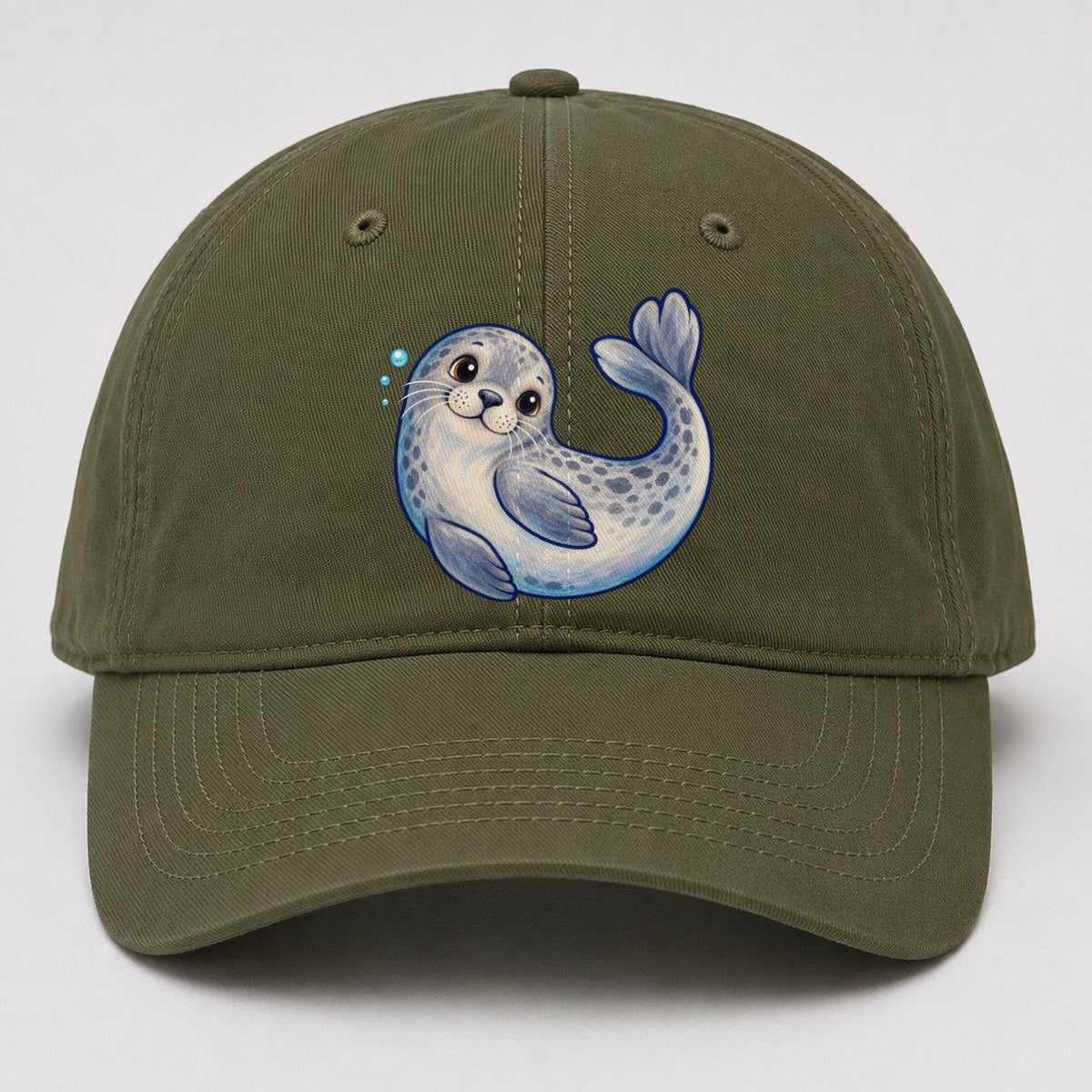 Seal Side Roll Sea Sprite Baseball Cap – Army Green