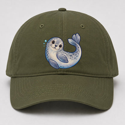 Seal Side Roll Sea Sprite Baseball Cap – Army Green