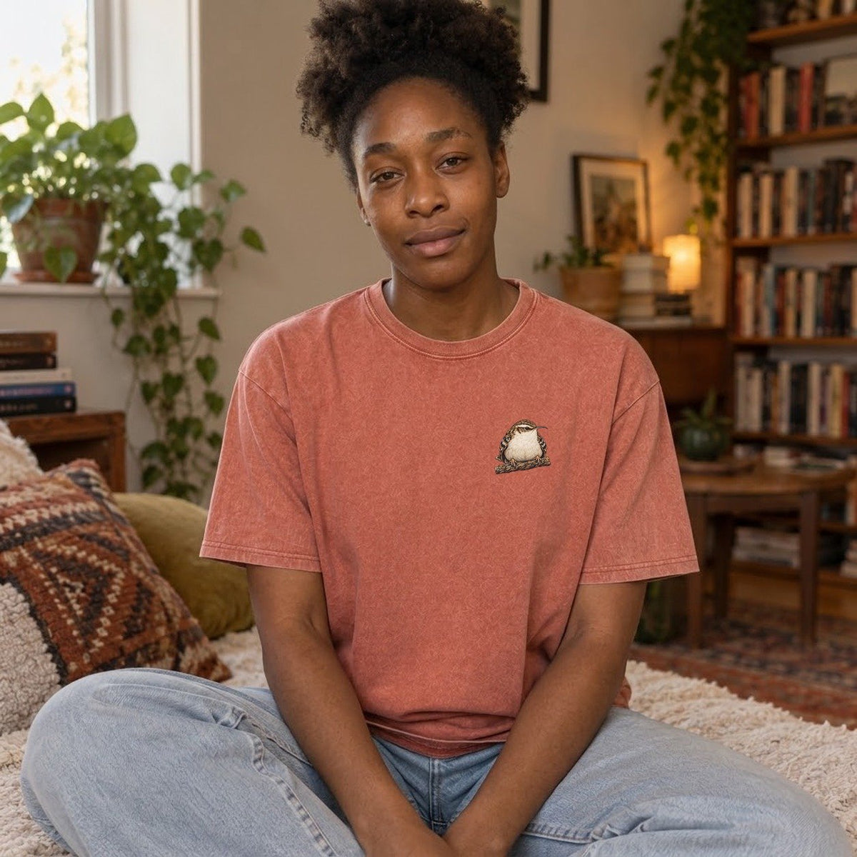 Terracotta — worn by a model