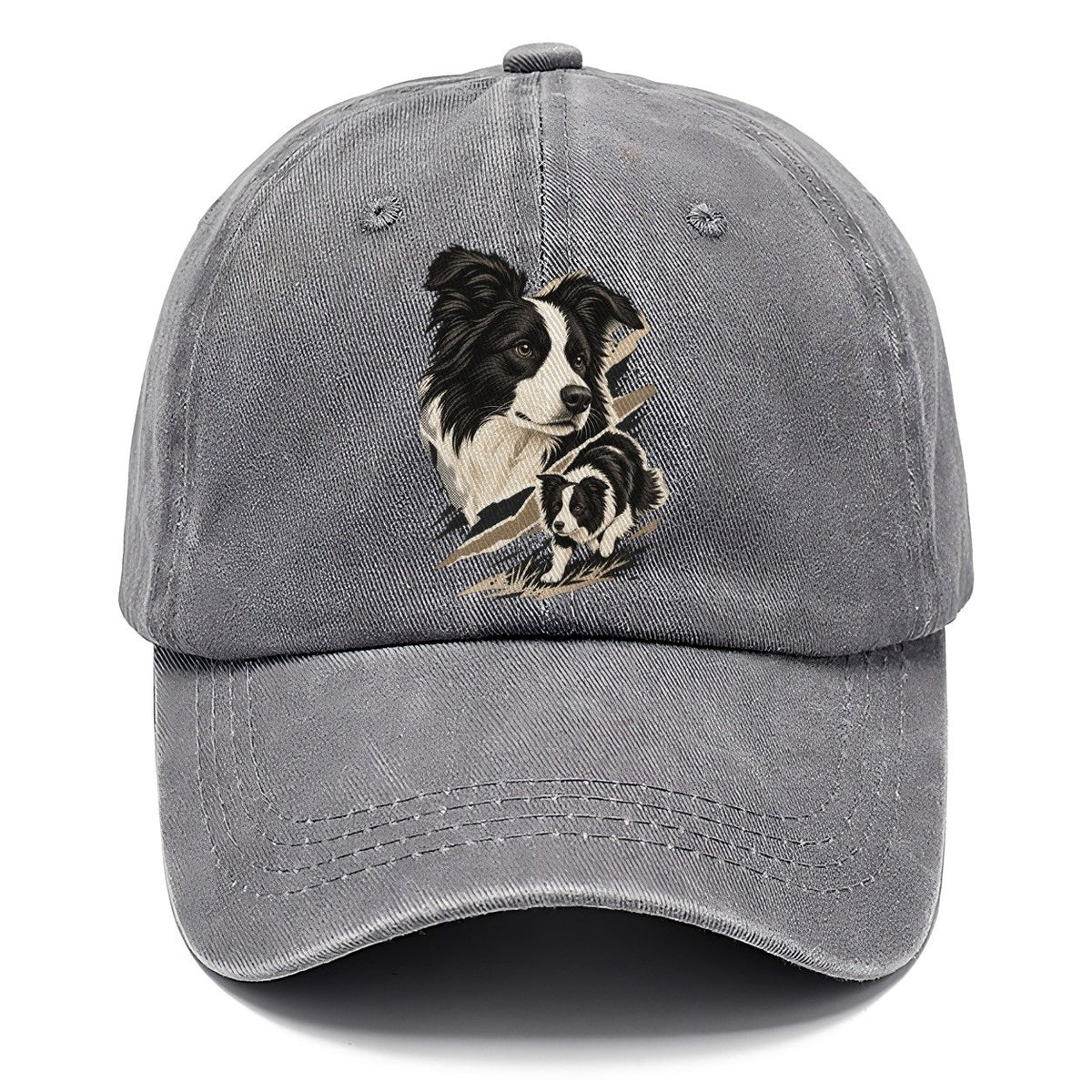Border Collie Portrait and Pup Classic Cap – Urban Haze