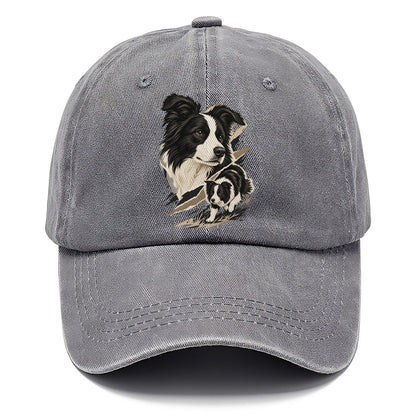 Border Collie Portrait and Pup Classic Cap – Urban Haze