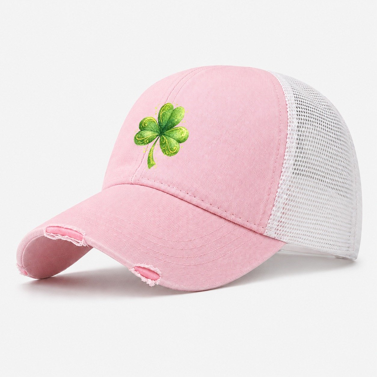 Shamrock Washed Trucker Hat – Light Pink