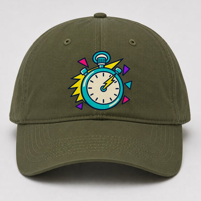 Lightning Stopwatch 90S Running Clubs Baseball Cap – Army Green