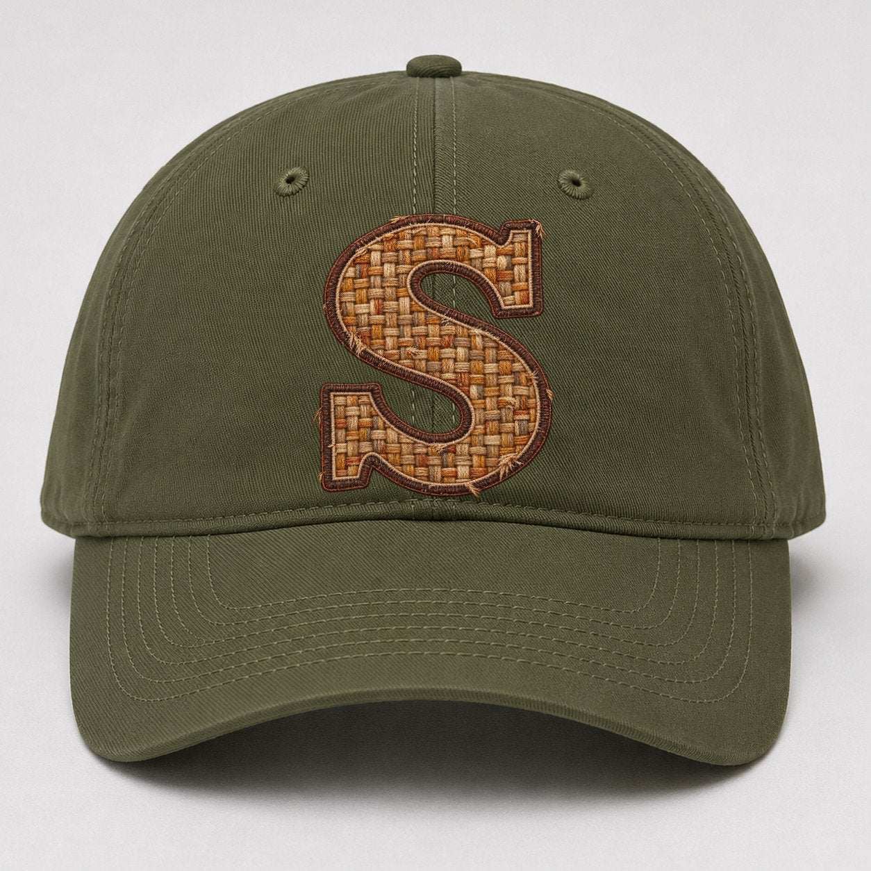 Woven Tweed S Monogram Baseball Cap – Army Green