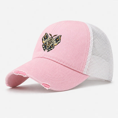 Moth Night Map Wings Sundown Familiars Washed Trucker Hat – Light Pink