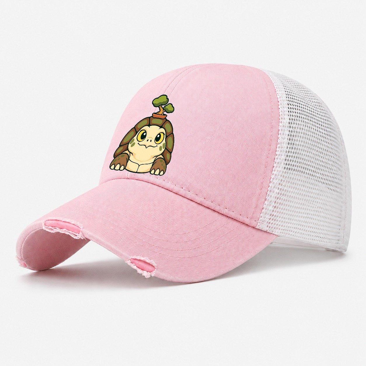 Bench Tortoise Bonsai Washed Trucker Hat – Light Pink