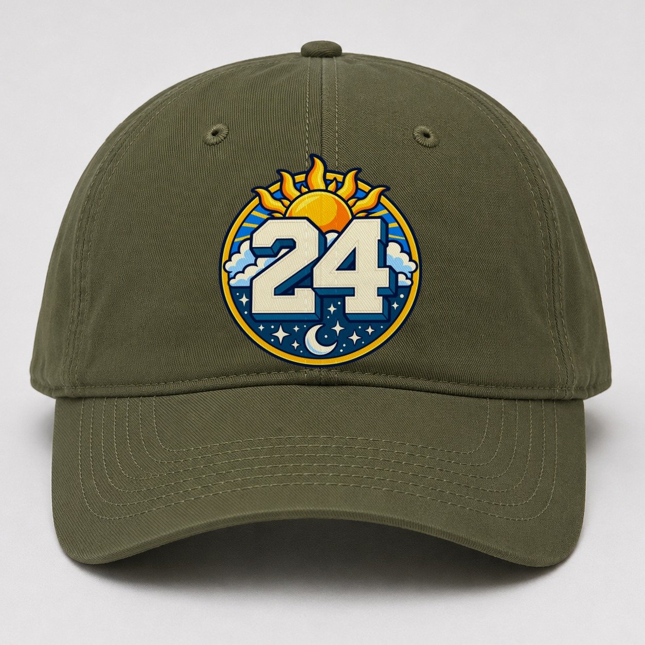 All Day Every Hour Number Club Baseball Cap – Army Green