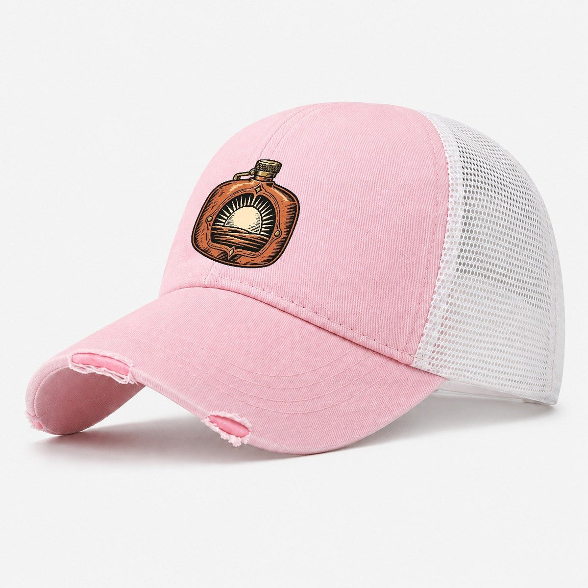 Copper Sun Flask Sundown Familiars Washed Trucker Hat – Light Pink