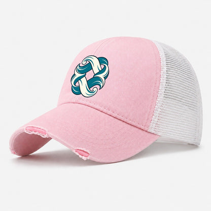 Tidebound Knot Quiet Wards Heritage Washed Trucker Hat – Light Pink