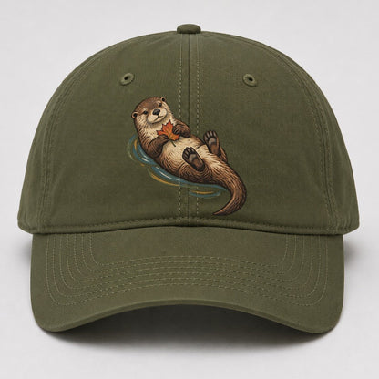 Otter Floating Leaf Gentle Wild Baseball Cap – Army Green