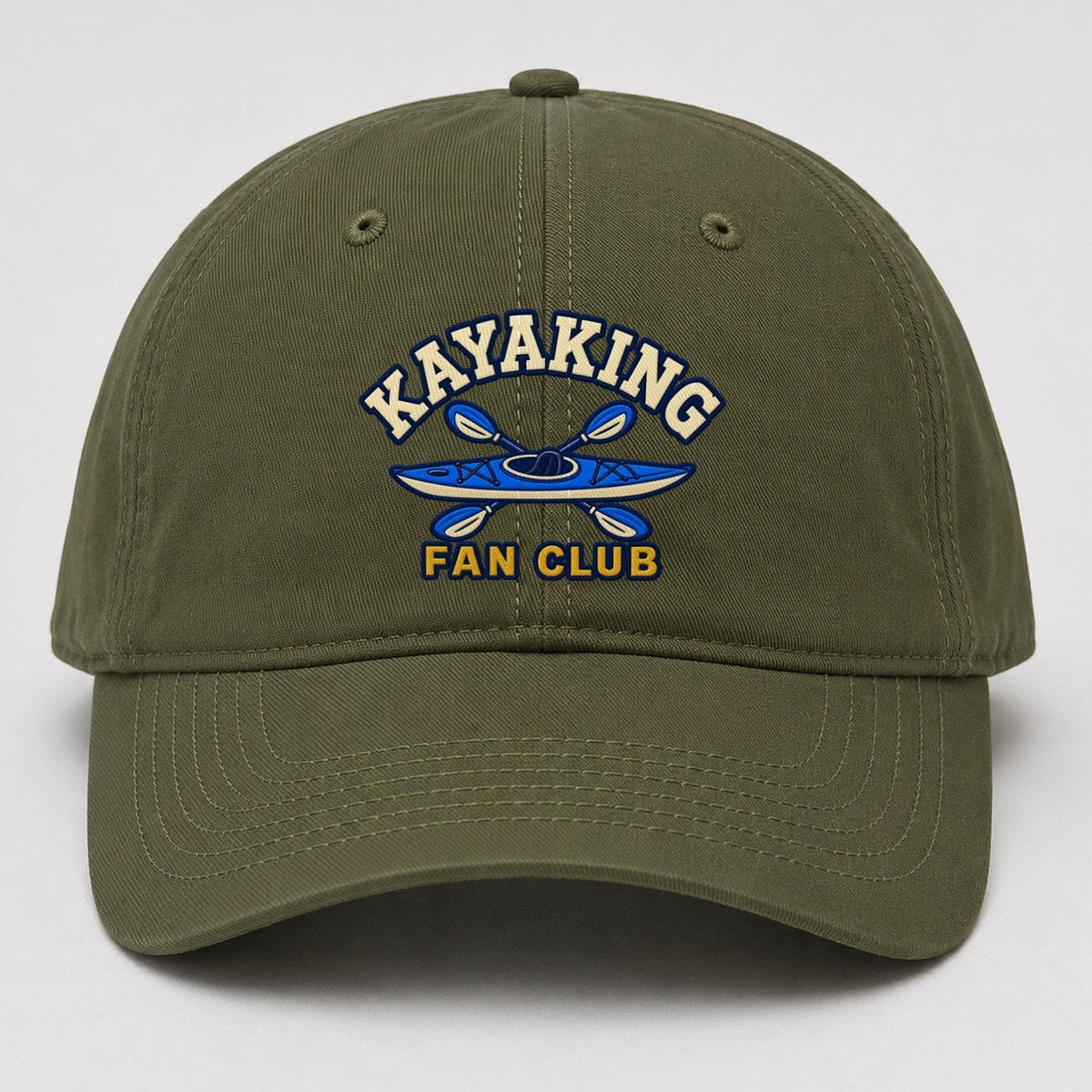 Kayaking Fan Club Baseball Cap – Army Green