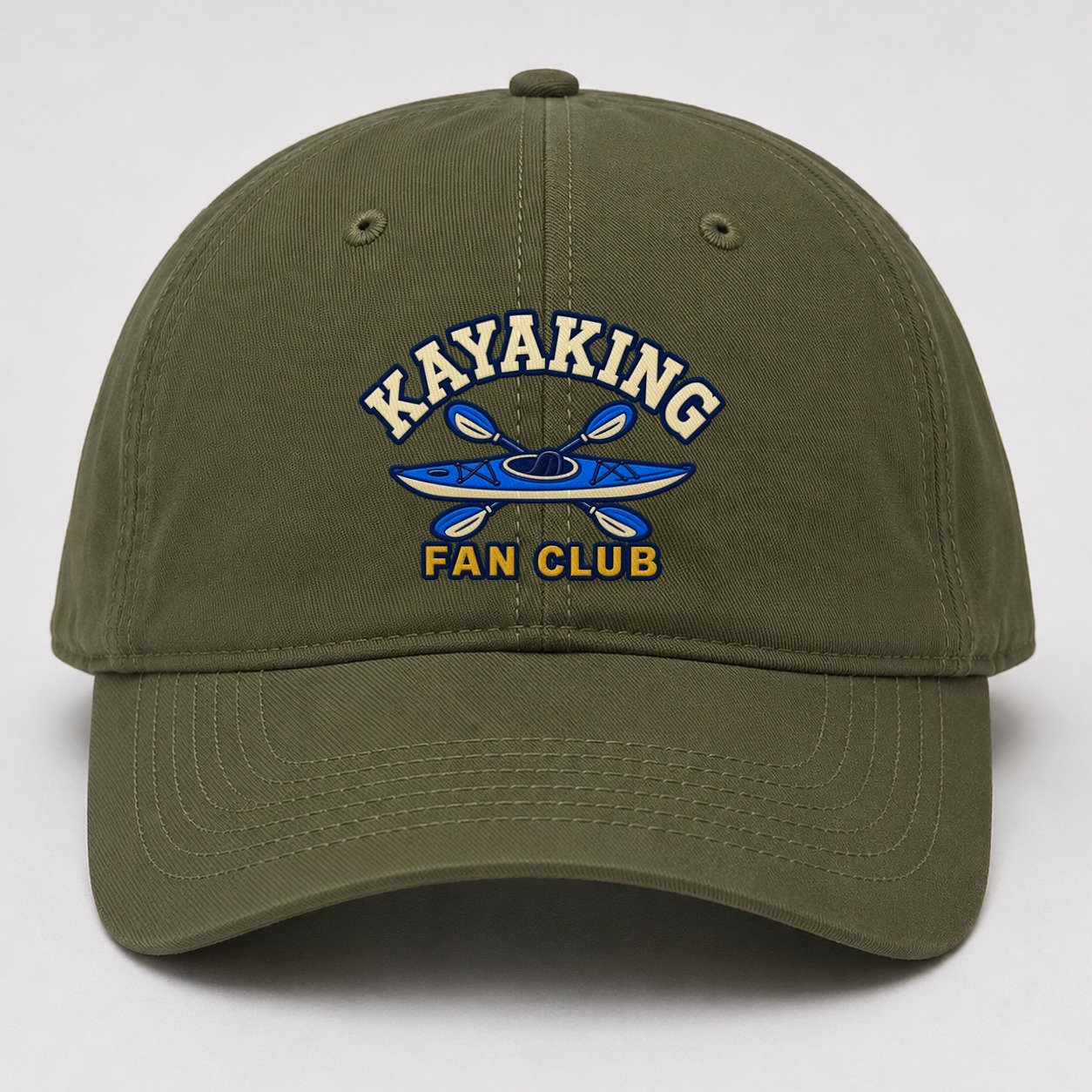 Kayaking Fan Club Baseball Cap – Army Green