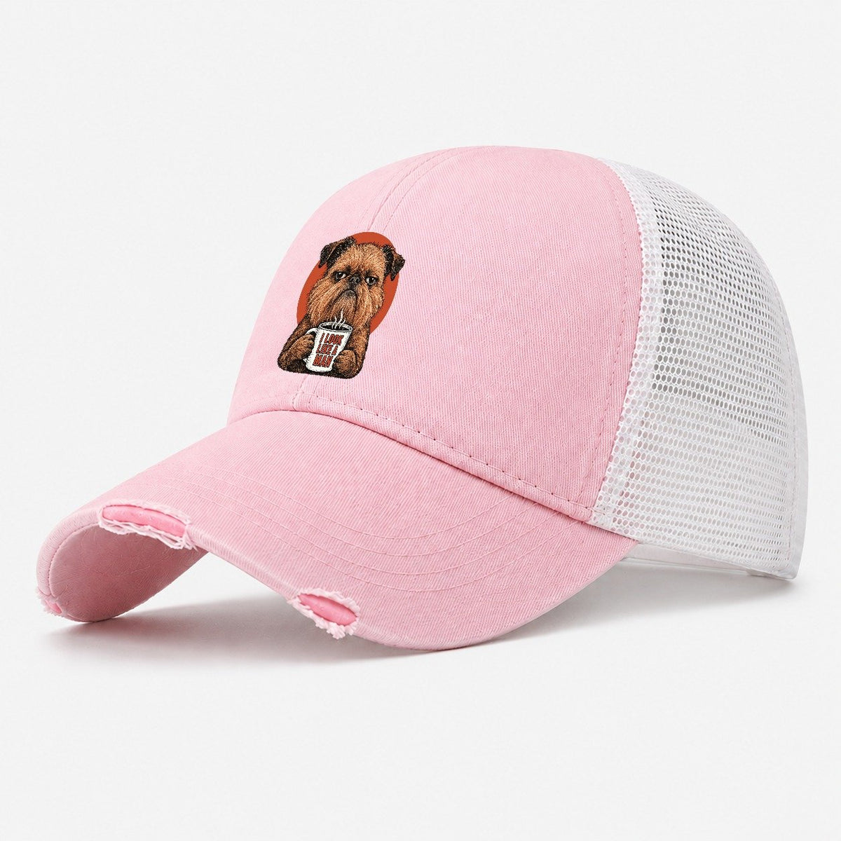 Brussels Griffon Mug Truths Dog Mug Truths Washed Trucker Hat – Light Pink