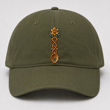 Welsh Love Spoon Carved For Friendship Uk Culture Heritage Baseball Cap – Army Green