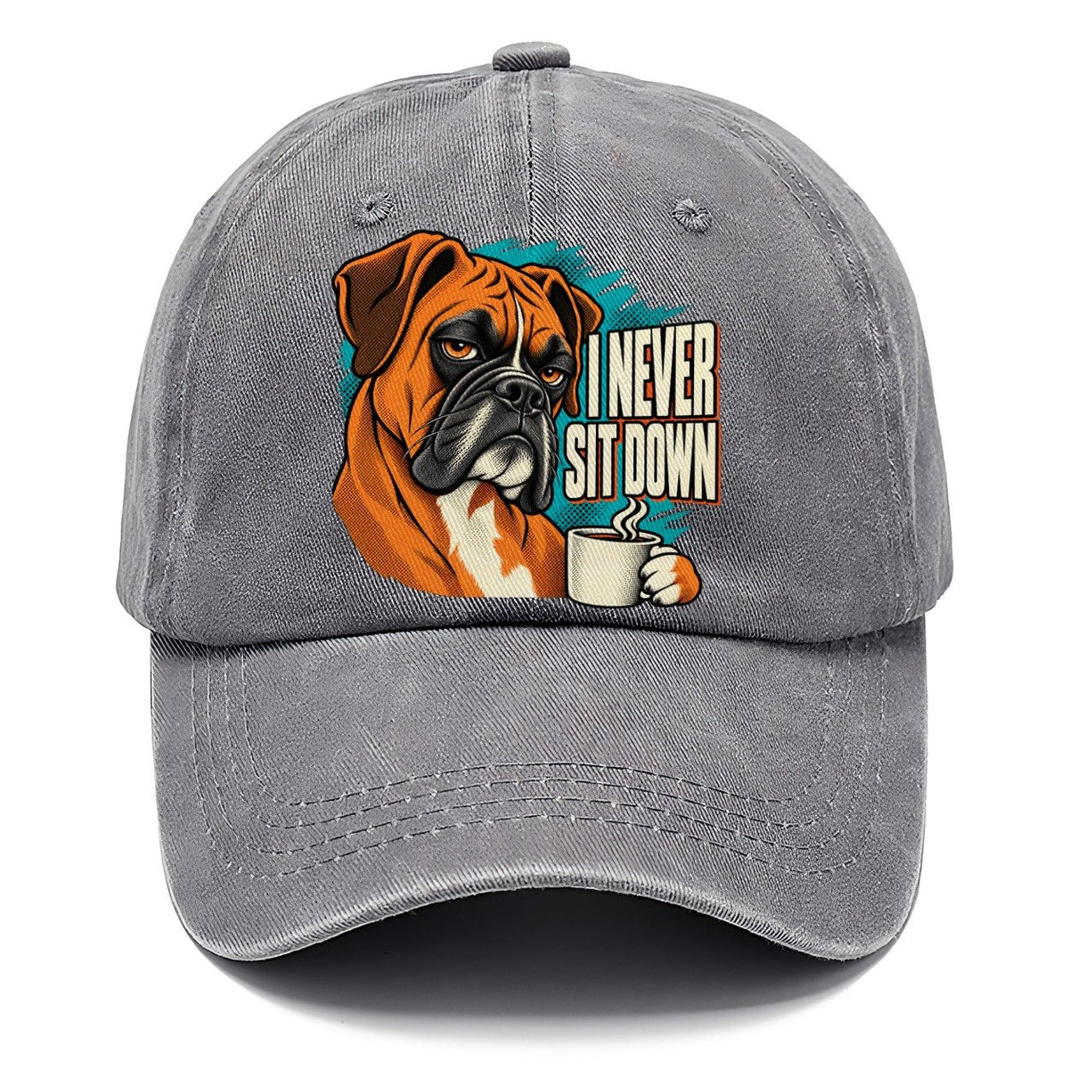 I Never Sit Down Boxer Dog Coffee Classic Cap – Urban Haze