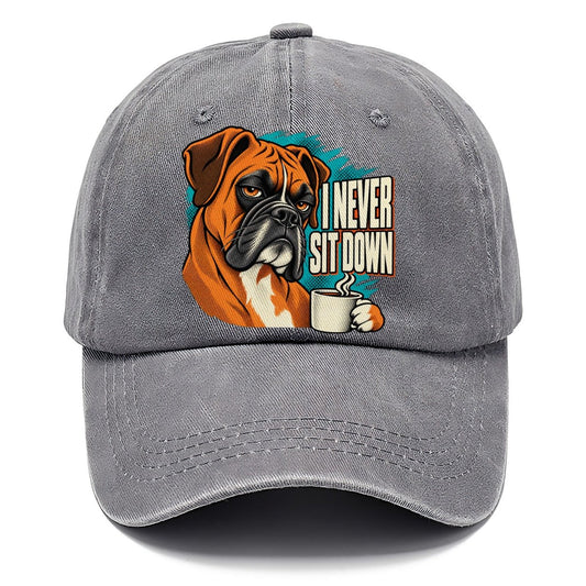 I Never Sit Down Boxer Dog Coffee Classic Cap – Urban Haze