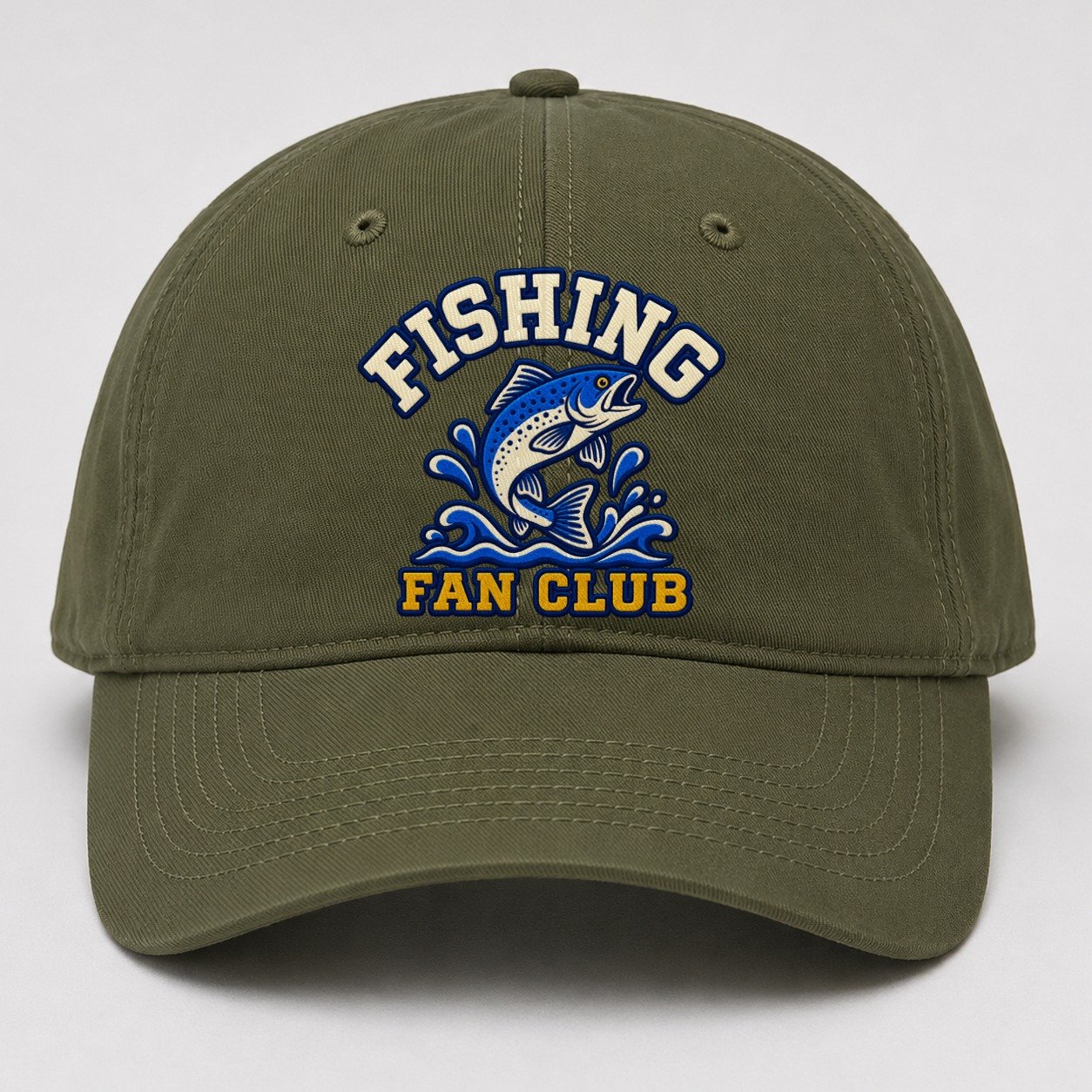 Fishing Fan Club Baseball Cap – Army Green