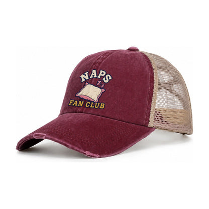 Naps Fan Club Women's Ponytail Trucker Hat – Burgundy Khaki