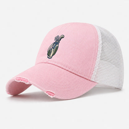 Golf Bag Tiny Solo Marks Washed Trucker Hat – Light Pink