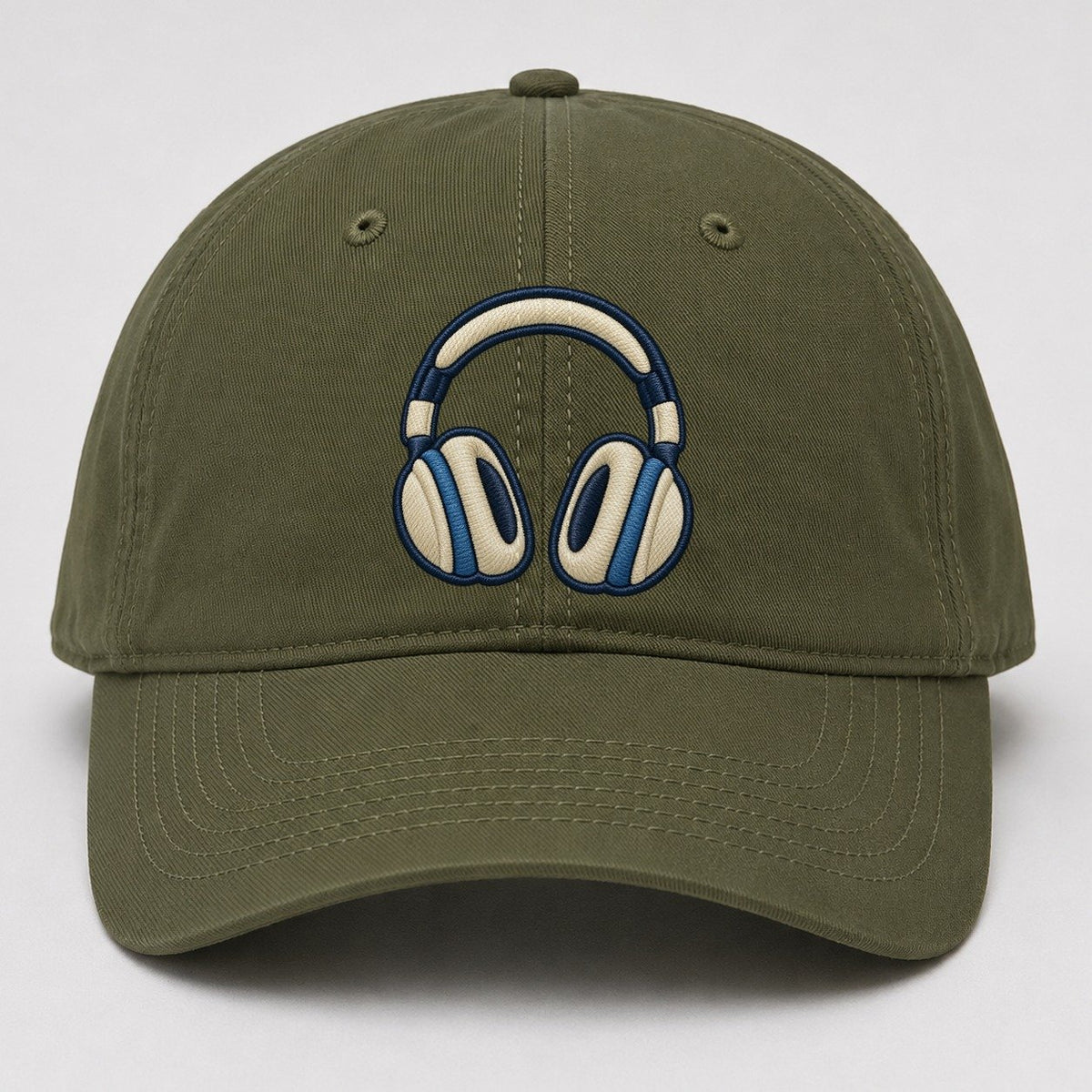 Over Ear Headphones Tiny Solo Marks Baseball Cap – Army Green