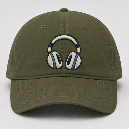 Over Ear Headphones Tiny Solo Marks Baseball Cap – Army Green