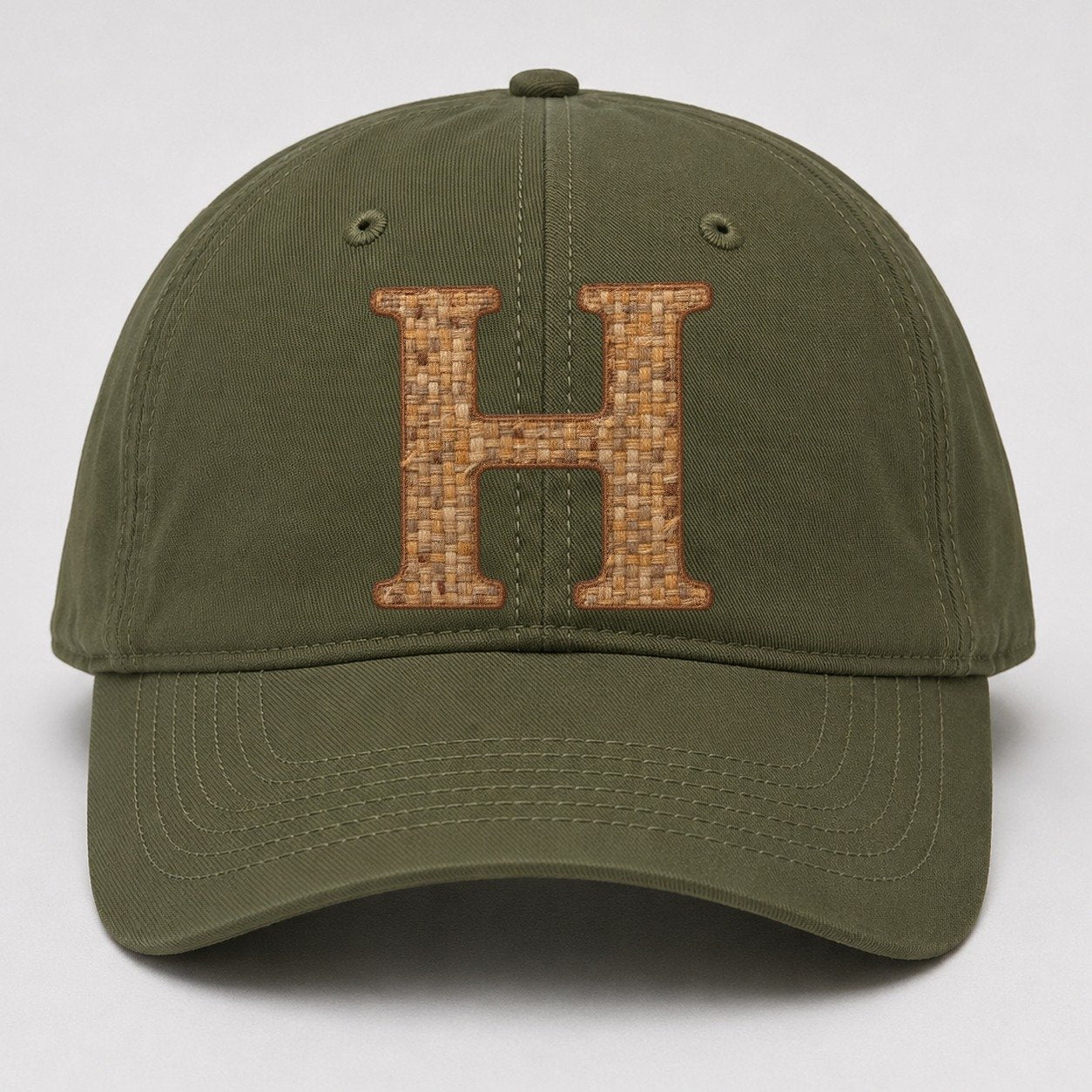 Woven Tweed H Monogram Baseball Cap – Army Green