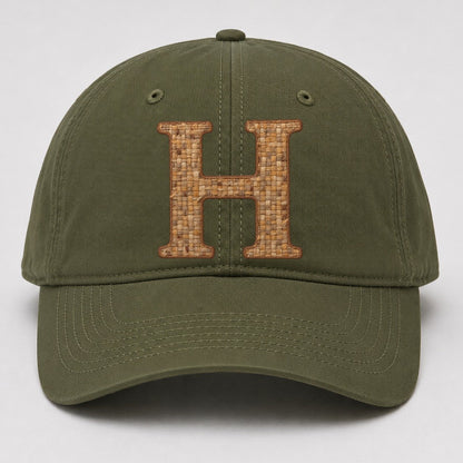 Woven Tweed H Monogram Baseball Cap – Army Green