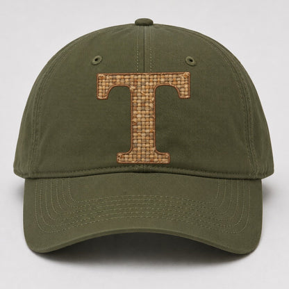 Woven Tweed T Monogram Baseball Cap – Army Green