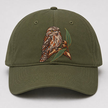 Tawny Frogmouth And Gum Nuts Australia Cultural Icons Baseball Cap – Army Green