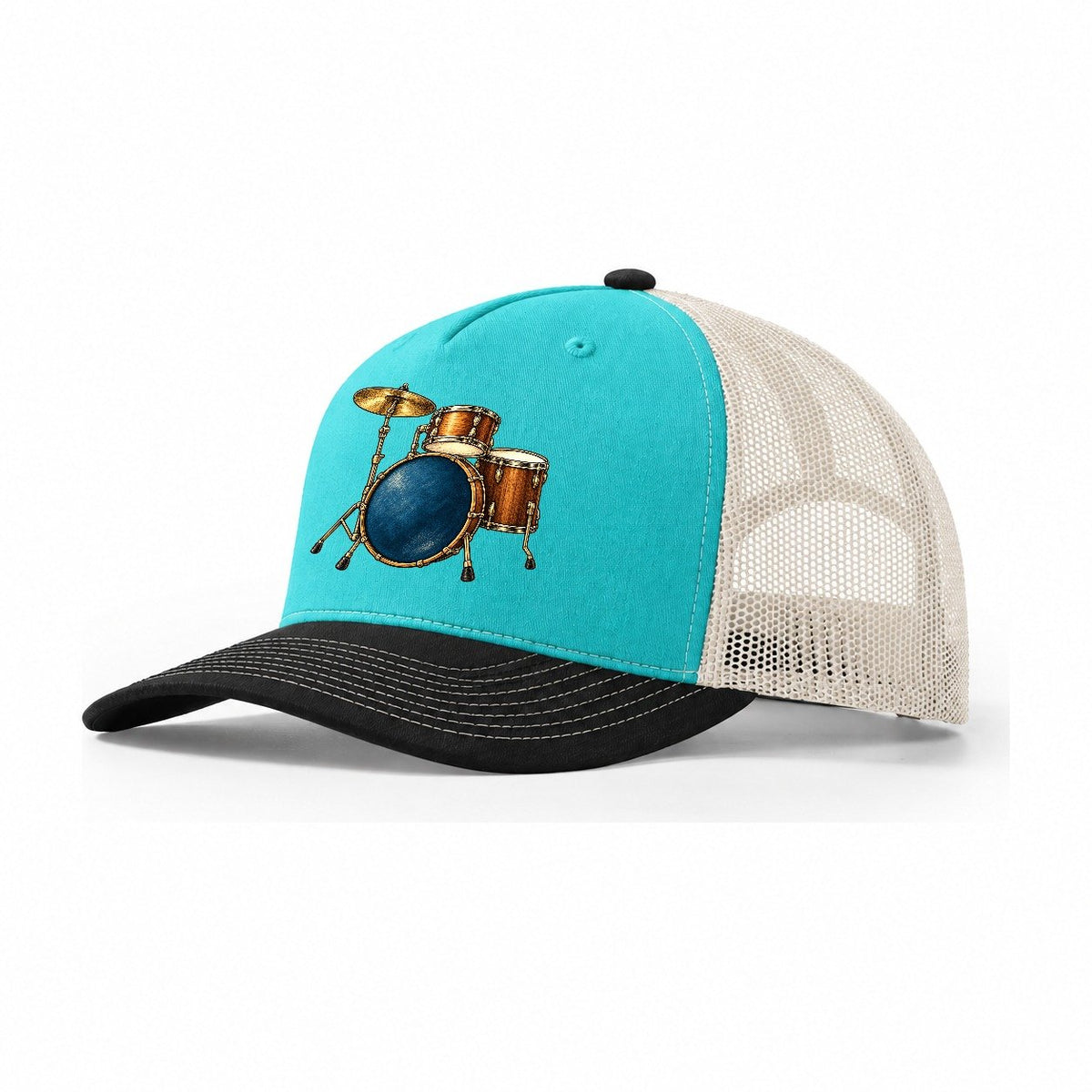 Compact Midnight Jazz Kit Pastimes Companions Trucker Hat – Aqua Black White