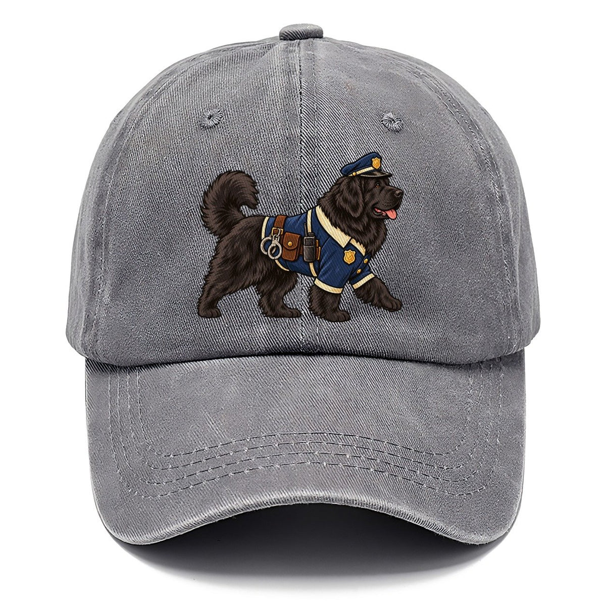 One Newfoundland In Halloween Costume Police Officer Costume With A Tiny Cap And Badge Halloween Dog Parade Classic Cap – Urban Haze