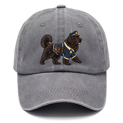 One Newfoundland In Halloween Costume Police Officer Costume With A Tiny Cap And Badge Halloween Dog Parade Classic Cap – Urban Haze