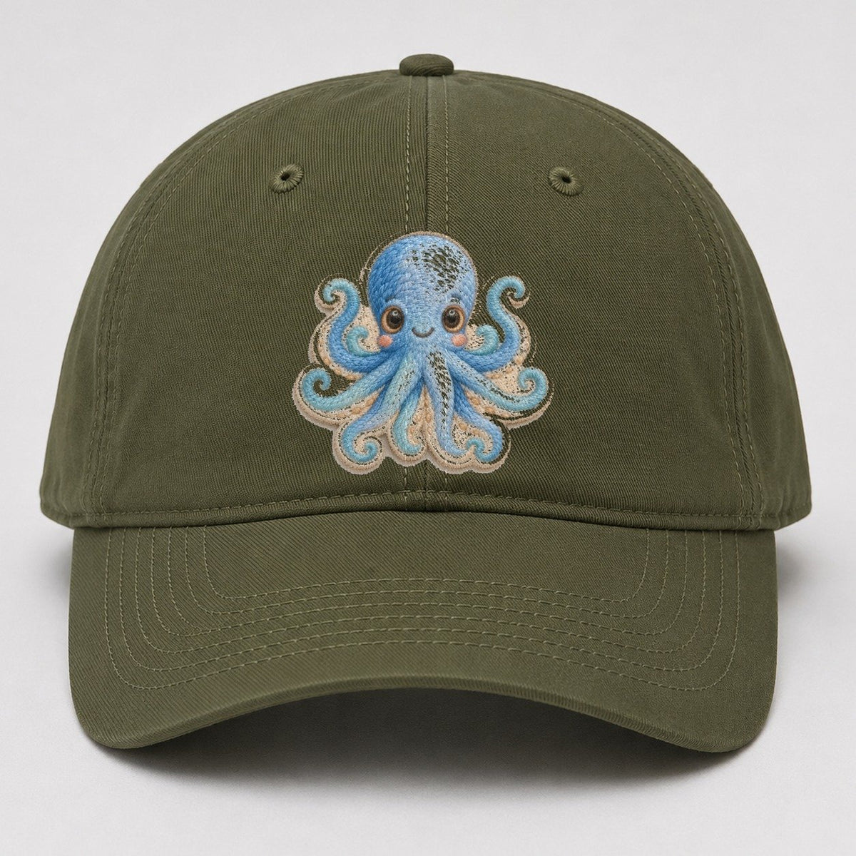 Pufferfish Puff Hello Sea Sprite Baseball Cap – Army Green