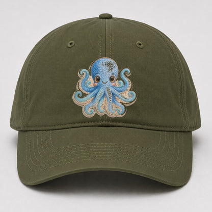 Pufferfish Puff Hello Sea Sprite Baseball Cap – Army Green