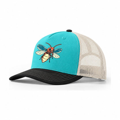 Firefly Lantern Trucker Hat – Aqua Black White